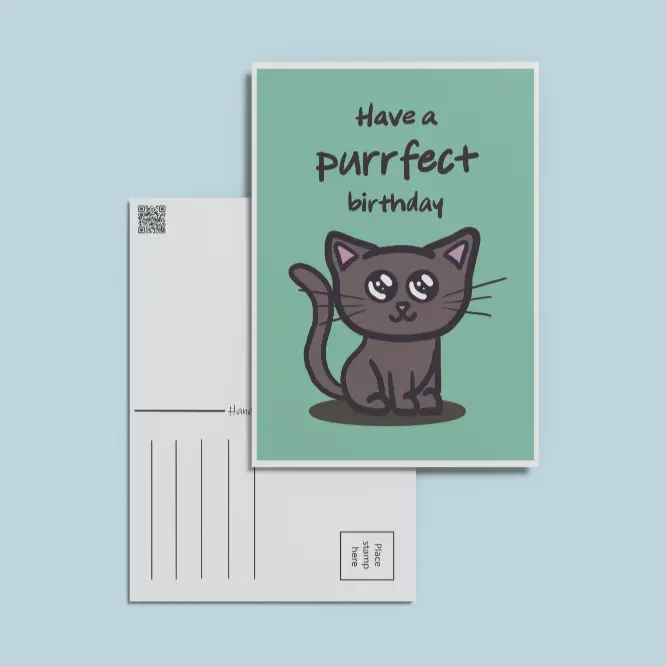 Have a Purrfect Birthday Postcard