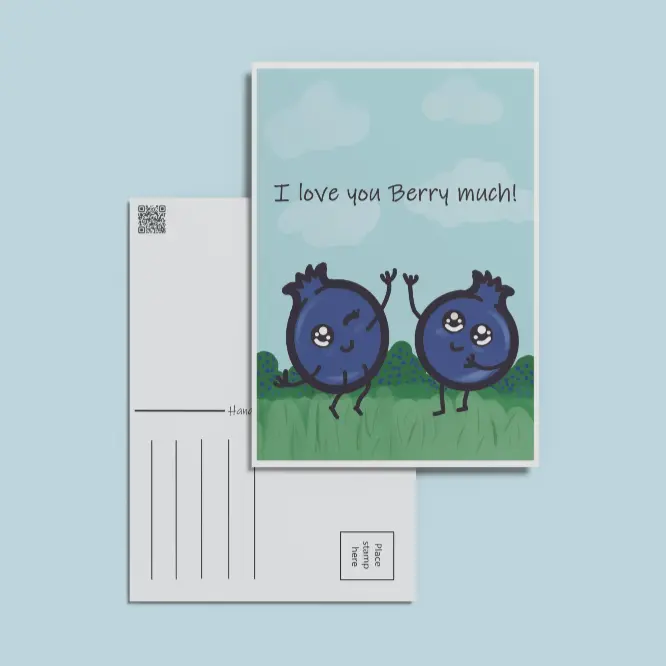 I Love You Berry Much Postcard 