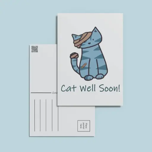 Cat Well Soon Postcard